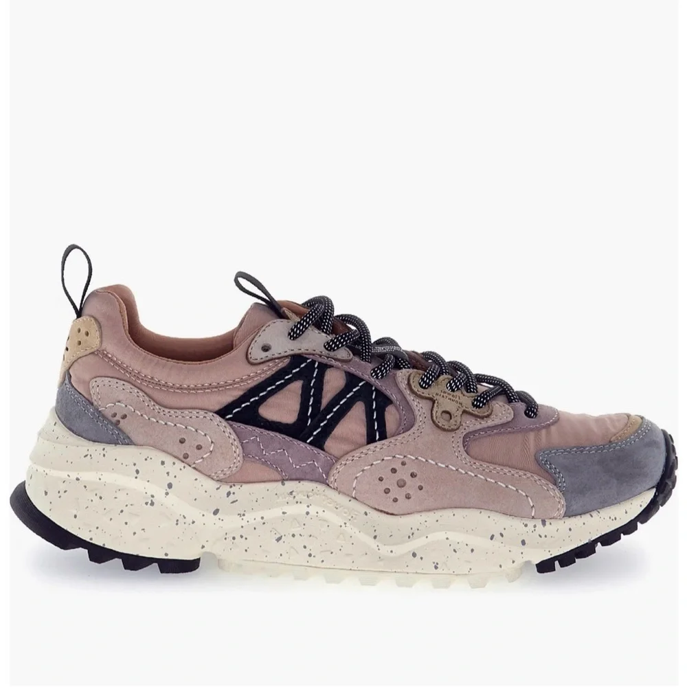 NWT Flower Mountain Solin Sneaker in Grey-Dove and Purple - Picture 1 of 16